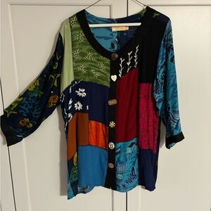 Colorful Patchwork Women's Top